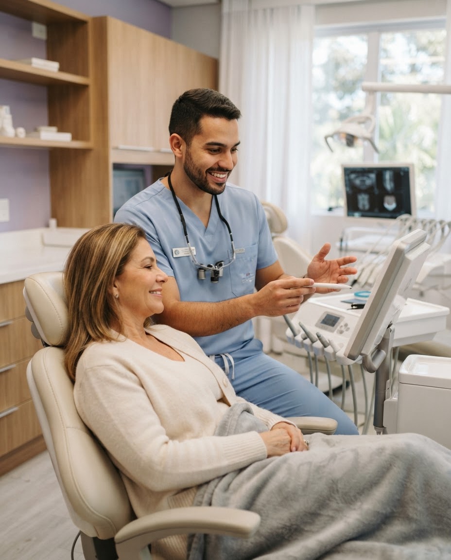 Dentista atendendo um paciente